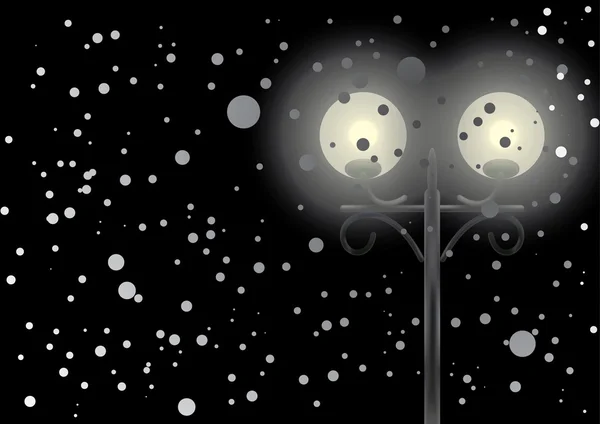 Lampy uliczne w śniegu — Wektor stockowy