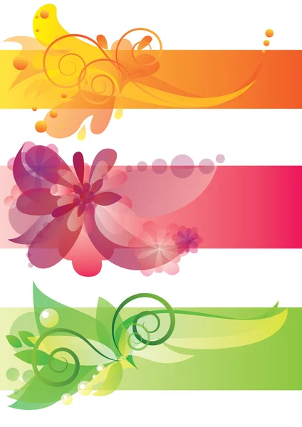 Bandiere astratte di fiori — Vettoriale Stock