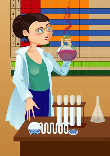 Woman chemist — Stock Vector