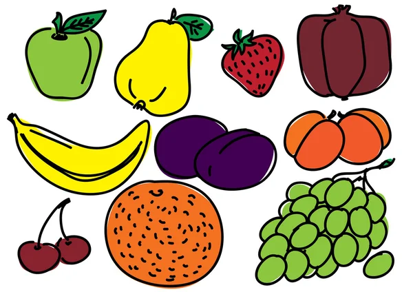 Ícone de fruta desenho mão —  Vetores de Stock