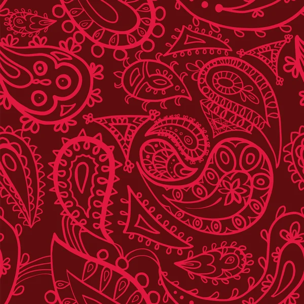 Paisley et fleur sans couture — Image vectorielle