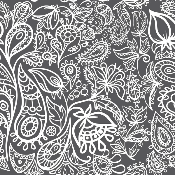 Paisley et fleur sans couture — Image vectorielle