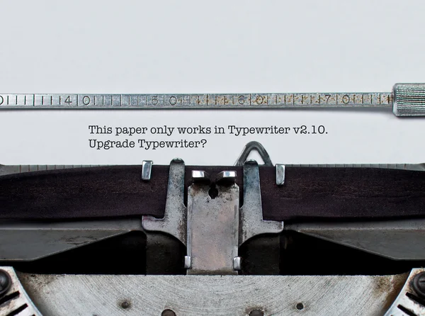 Deze paper werkt alleen in schrijfmachine v2.10 — Stockfoto