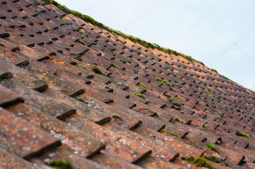 Weathered pantile roof