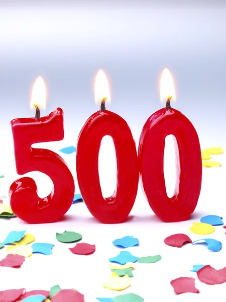 Свічки на день народження, що показують No. 500-річний Ліцензійні Стокові Фото