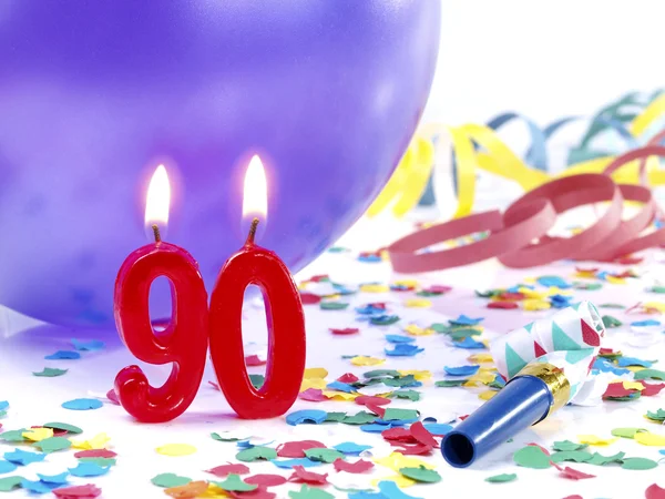 Velas de cumpleaños mostrando Nr. 90 — Foto de Stock