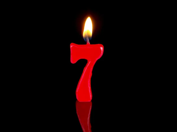 Candele di compleanno che mostrano il numero 7 — Foto Stock