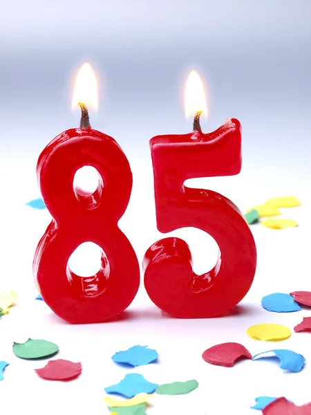 Birthday candles showing Nr. 85 — Stock Photo, Image