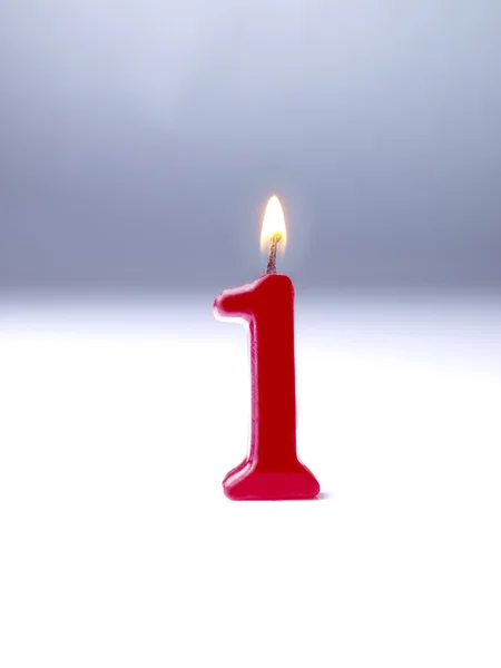 Birthday candles showing Nr. 1 — Stock Photo, Image