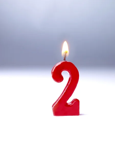Birthday candles showing Nr. 2 — Stock Photo, Image