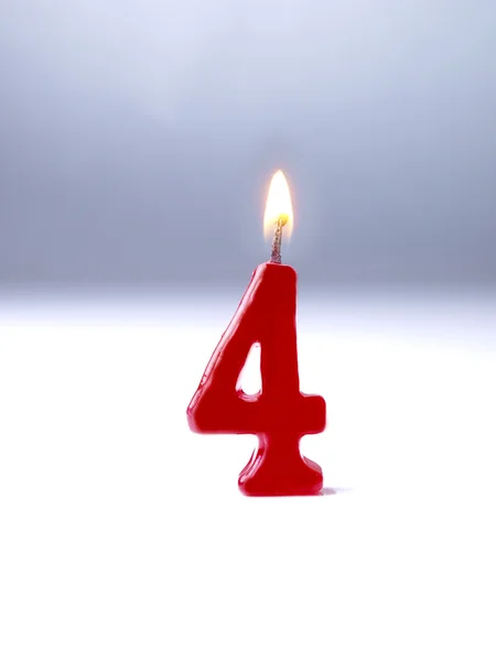 Birthday candles showing Nr. 4 — Stock Photo, Image