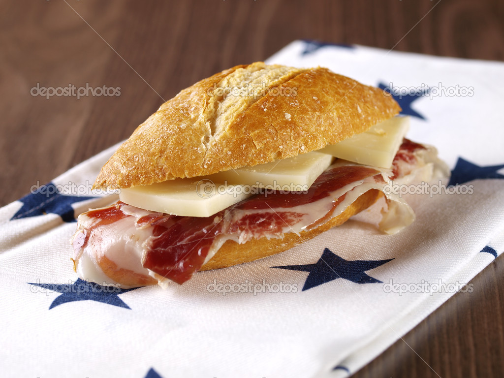 Cured ham and cheese Sandwich. Stock Photo by ©efesama 13620680