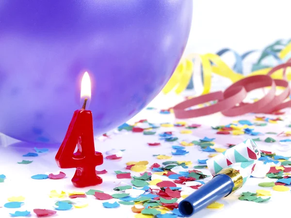 Birthday candles showing Nr. 4 — Stock Photo, Image