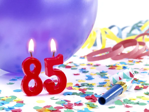 Fødselsdagslys som viser nr. 85 – stockfoto