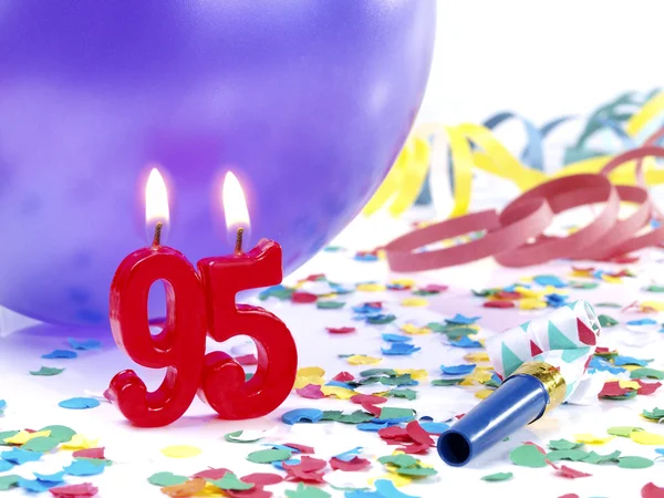 Birthday candles showing Nr. 95 — Stock Photo, Image