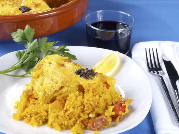 Crusted rice - Arroz con costra — Stock Photo, Image