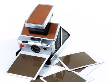 Vintage anlık fotoğraf makinesi ile bazı basılı kopya.