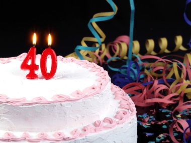 Birthday cake with red candles showing Nr. 40 clipart
