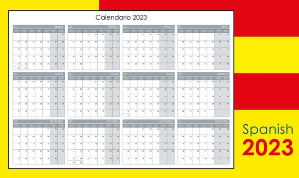Planner 2023 Annual Calendar Wall Planner Free Space Notes Horizontal — Stock Vector