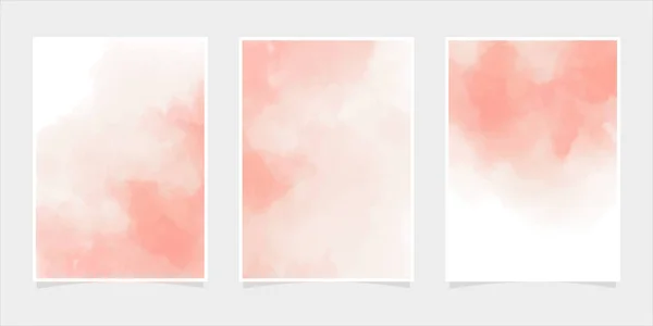 Watercolor Red Pink Pastel Background Invitation Card Template Colorful Backdrop — Image vectorielle