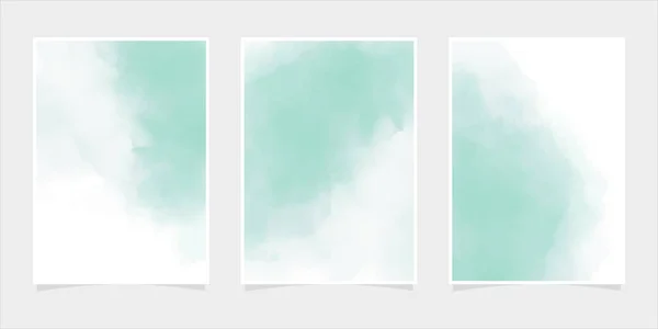 Watercolor Green Pastel Background Invitation Card Template Colorful Backdrop Collection — Image vectorielle