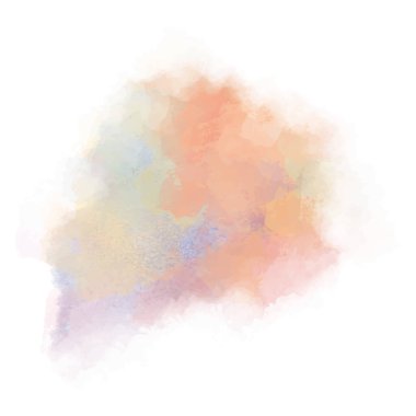 Soyut renkli suluboya arka plan. Ombre boya sıçraması, beyaz arka planda izole edilmiş leke. Vektör çizimi. Şablon tasarımı.