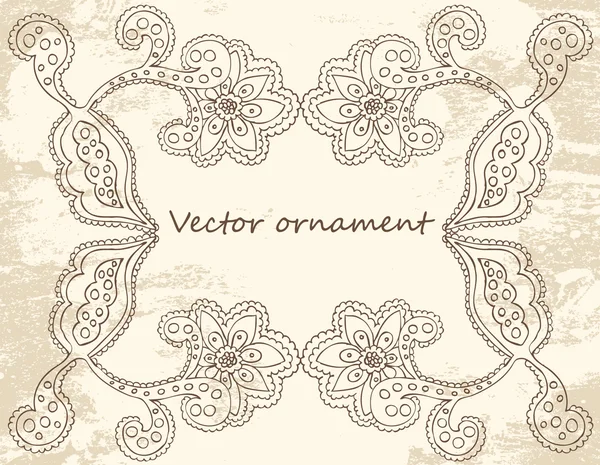 Ornate frame (beige vintage greetings) — Stock Photo, Image