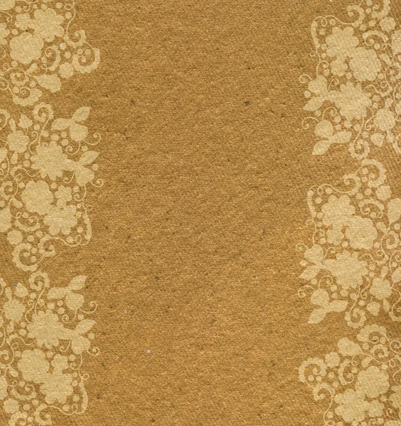 Kwiecisty nieczysty papier rama (beżowy wzór pozdrowienia) — Zdjęcie stockowe