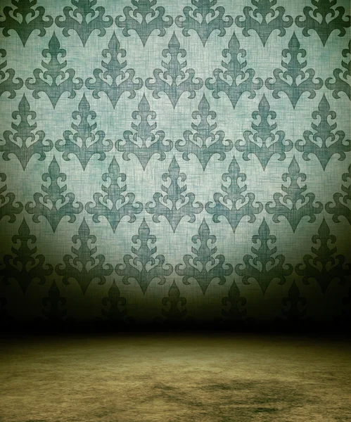 古い空の部屋の壁にアンティークのパターン — ストック写真
