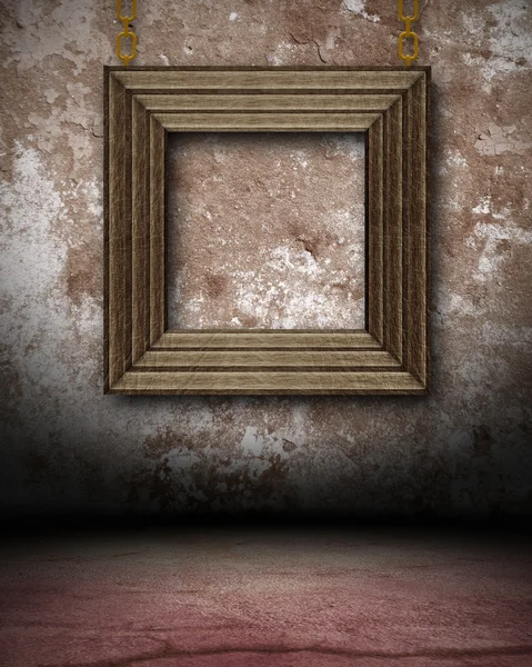 Interior with old empty frame — Stock Photo, Image