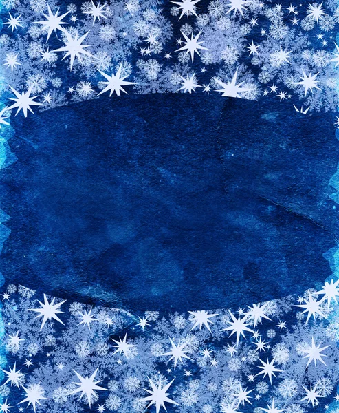Abstracte Kerstmis achtergrond met sneeuwvlokken frame — Stockfoto