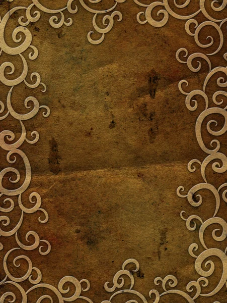 Grunge paper med ram och tomma landskapet — Stockfoto