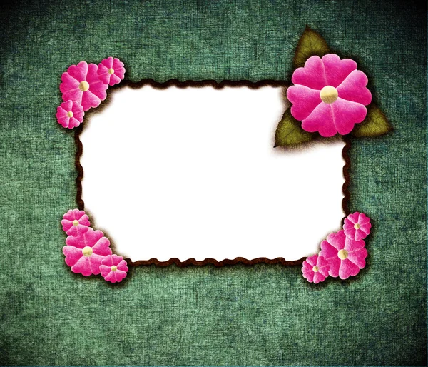 Grunge frame with flower — Stock Photo, Image