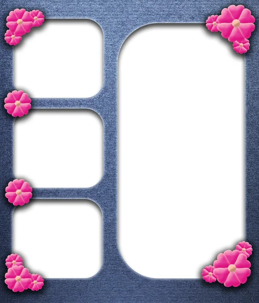 Grunge frame met bloem — Stockfoto