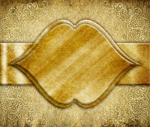 Vintage background with golden ornamental frame — Stock Photo, Image