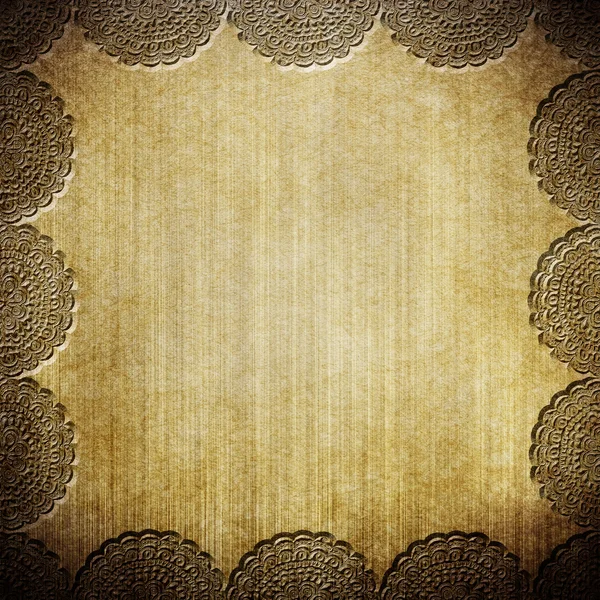 Placa de metal dourado com ornamento — Fotografia de Stock