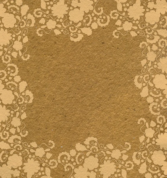 Utsmyckade grunge paper ram (beige vintage hälsningar) — Stockfoto