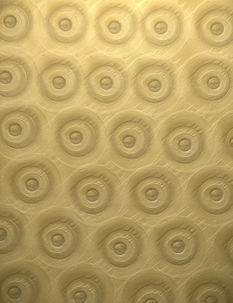 Old yellow wallpaper with circles — Stock Photo, Image