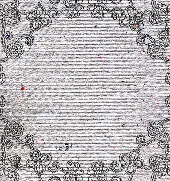 Прикрашена гранжева паперова рамка (бежеве старовинне привітання ) Стокова Картинка