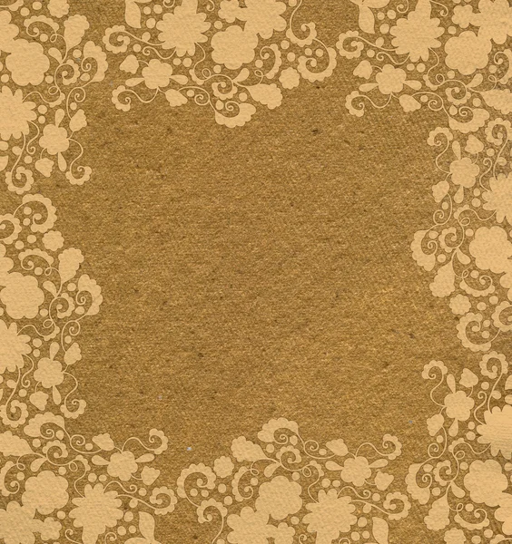 Utsmyckade grunge paper ram (beige vintage hälsningar) Stockfoto