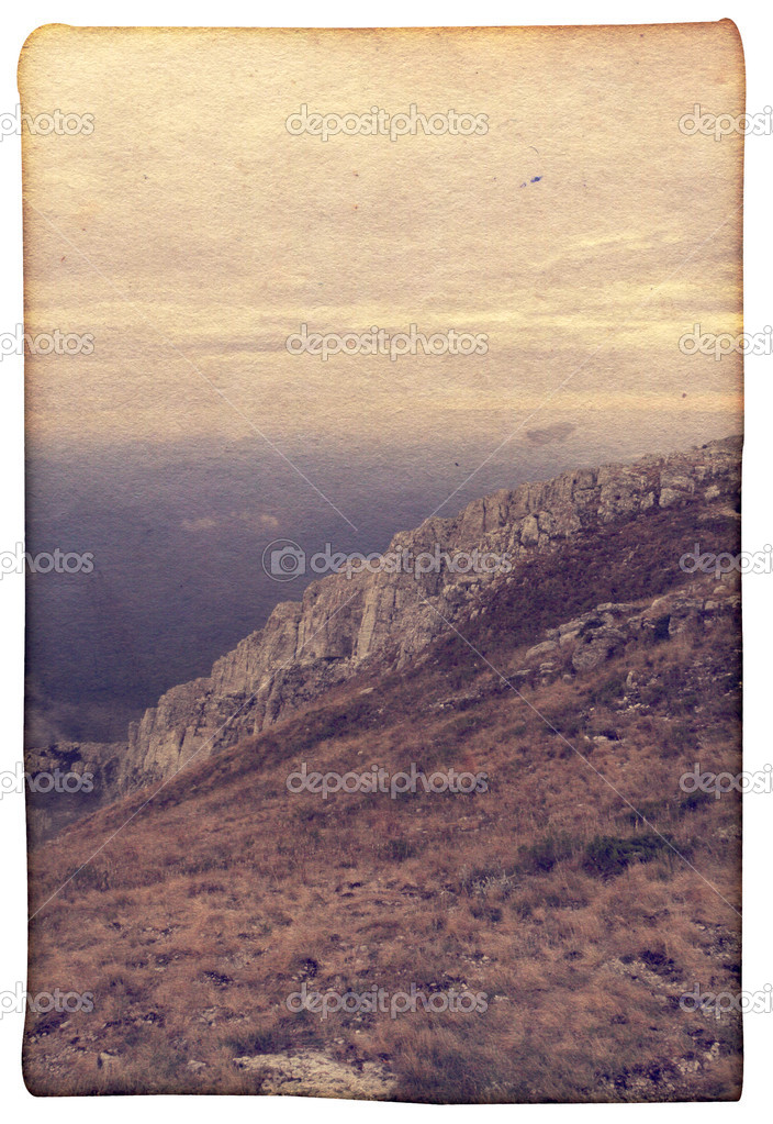 Vintage mountain - photo card