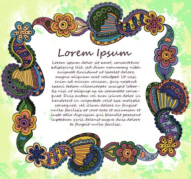 süslü çerçeve (bej bağbozumu hitap)