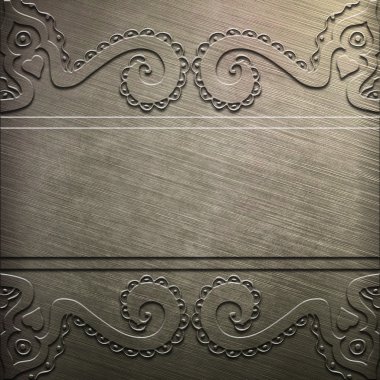 gümüş metal plaka ile süsleme