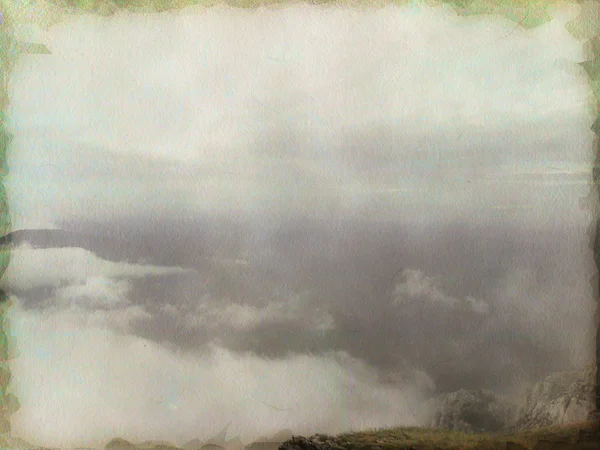 Vintage photo of fog landscape — Stock Photo, Image