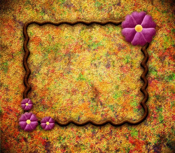 Grunge frame with flower — Stock Photo, Image