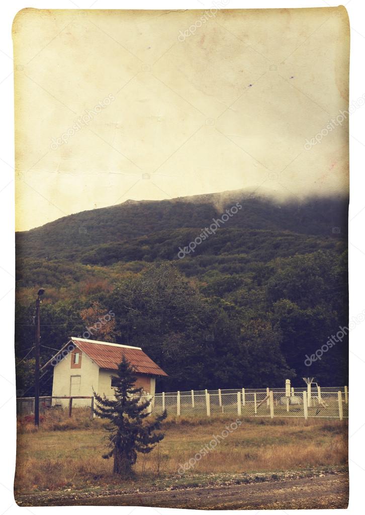 Vintage landscape - photo card