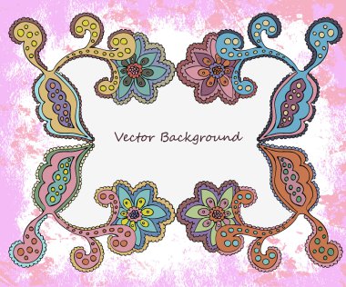 süslü vektör çerçeve (bej bağbozumu hitap)