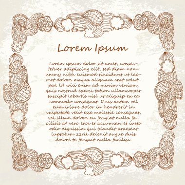 süslü vektör çerçeve