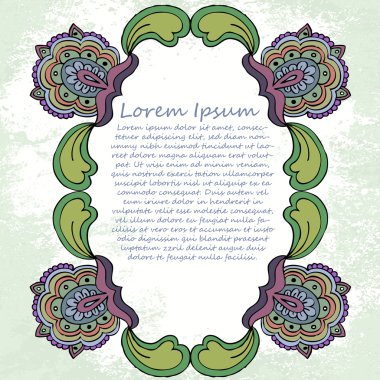 süslü vektör çerçeve (bej bağbozumu hitap)