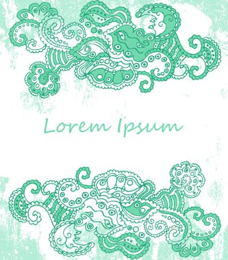 çiçek vektör çerçeve (bej bağbozumu hitap)